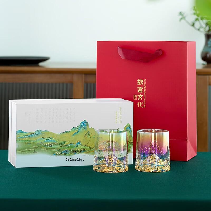 Forbidden City Landscape Colorful Glass Cup Set