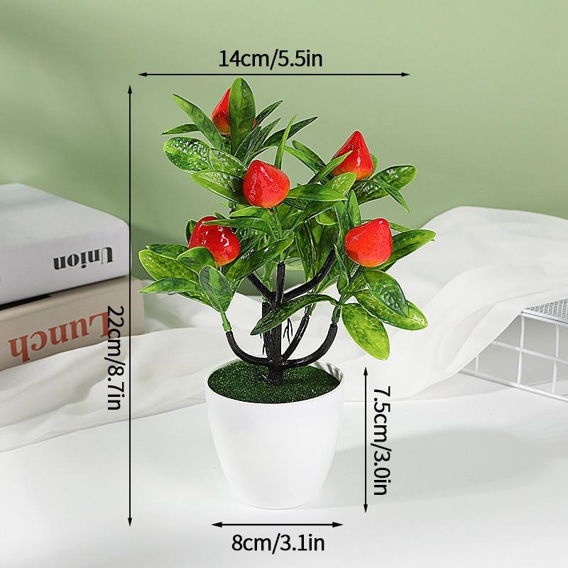 

Искусственные растения в горшках Искусственный бонсай Мини фруктовое дерево Офис Обеденный стол Ресторан Украшения Орнаменты Аксессуар для дома и сада земляничный