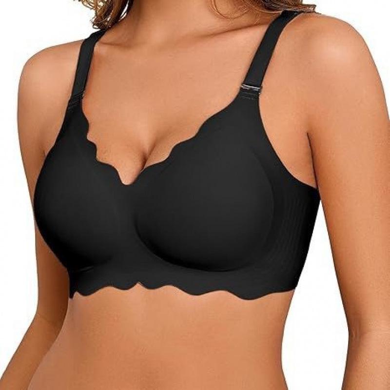 Reggiseno Senza Ferretto Senza Cuciture Taglie Forti: Comodo, Bello, Anti-Caduta, Design con Bustino Raccolto