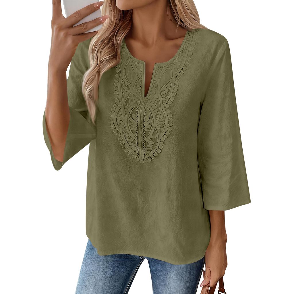 Women's 3/4 Sleeve Shirts Graphic Tees Shirts Casual Basic Tops Pullovers