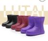 Women's Lightweight EVA Waterproof Non-Slip Cold-Proof Rain Boots with Velvet Lining