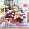 Custom 1Pc Anime Girls Snowy Mountains Flannel Personalized Rug Non Slip Floor Mat Soft Carpet for Living Bedroom Office Home Decor Gift