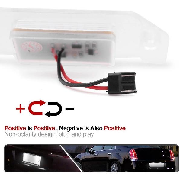 2Pcs LED License Plate Lights Number Lamp for Chrysler 300 2005-2014 Powered by High Power SMD Xenon White LED Error Free