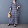 Summer Casual Artistic Plus Size Loose Print V-neck Short Sleeved Dress