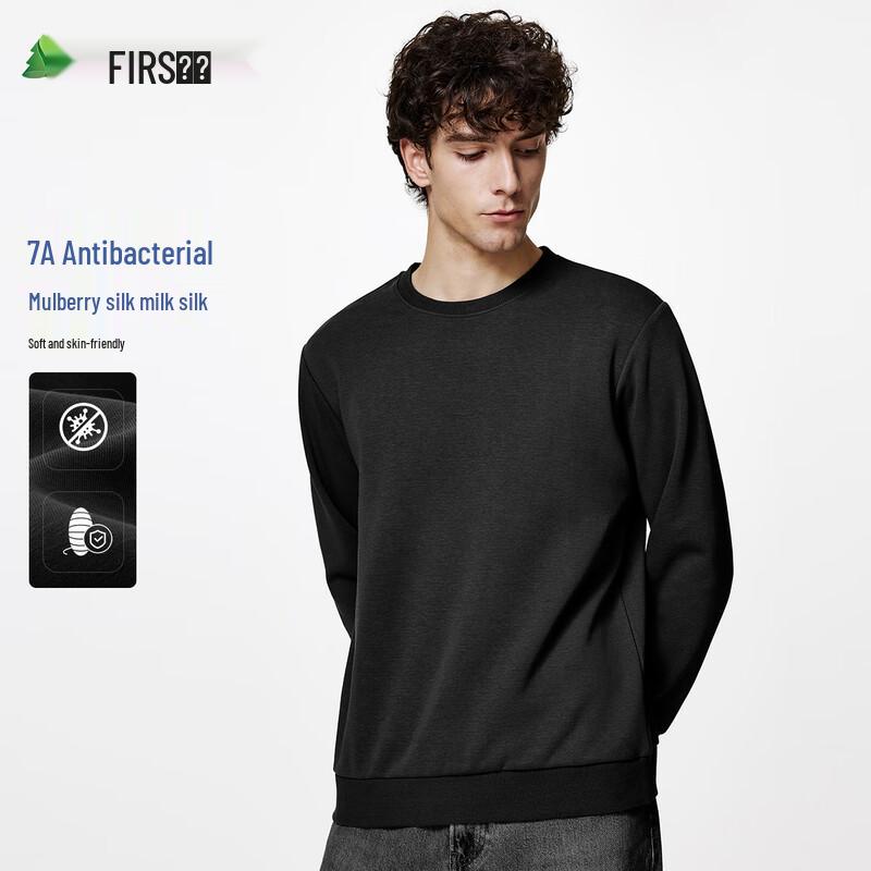 Shanshan Men's 7A Anti-bacterial Silk Blend Pullover Sweatshirt