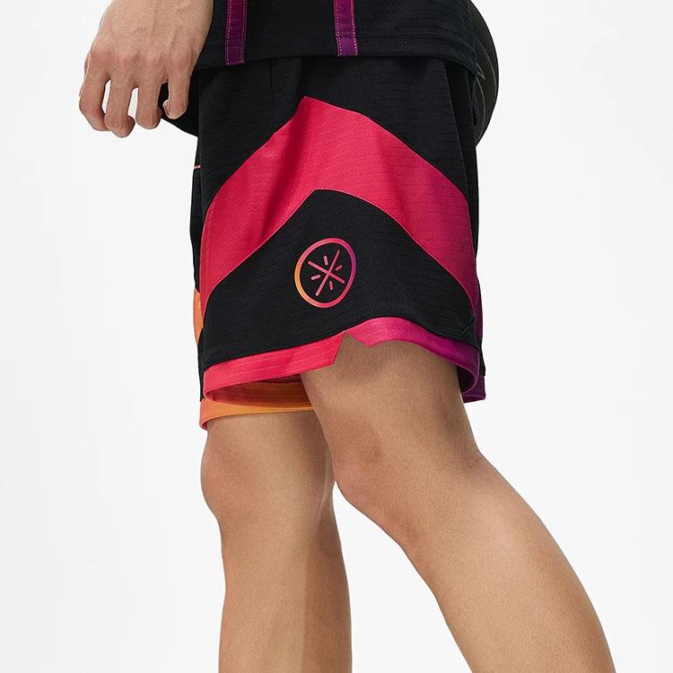 Li-Ning Wade Series Letter Print Drawstring Quick-Dry Cool Shorts Men Bottoms Black AAPT013-3