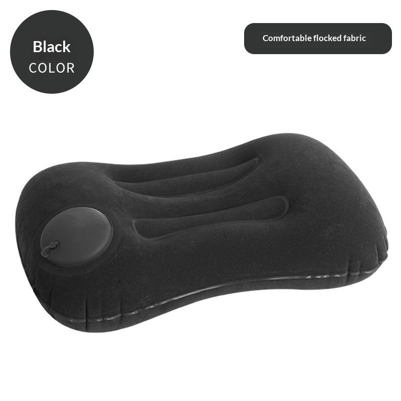 Ultralight Inflatable Pillow Flocking Neck Ergonomic PVC for Office Nap Outdoor Camping Travel Backpacking