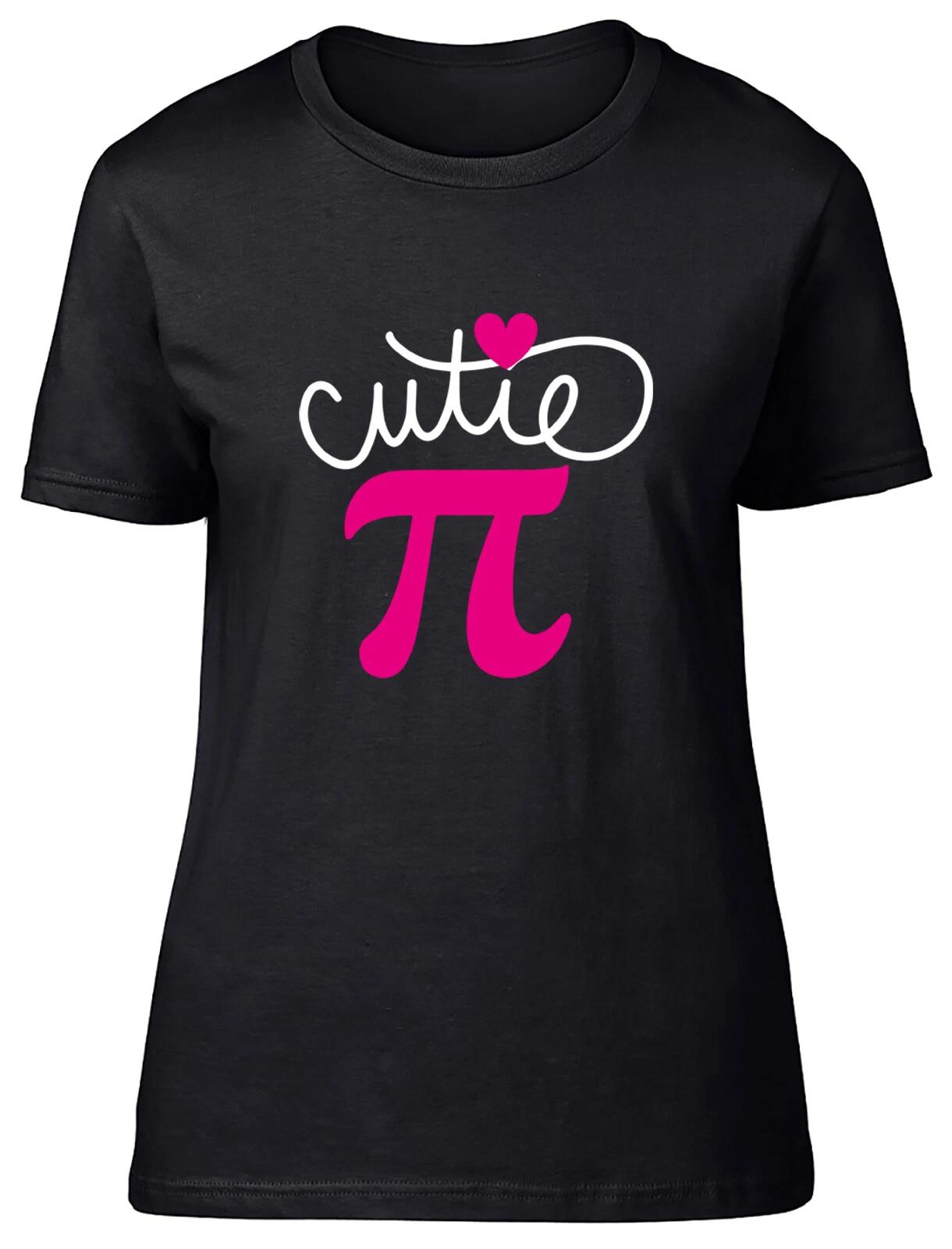 Cutie Pi Symbol - Pink Fitted Womens Ladies T Shirt M