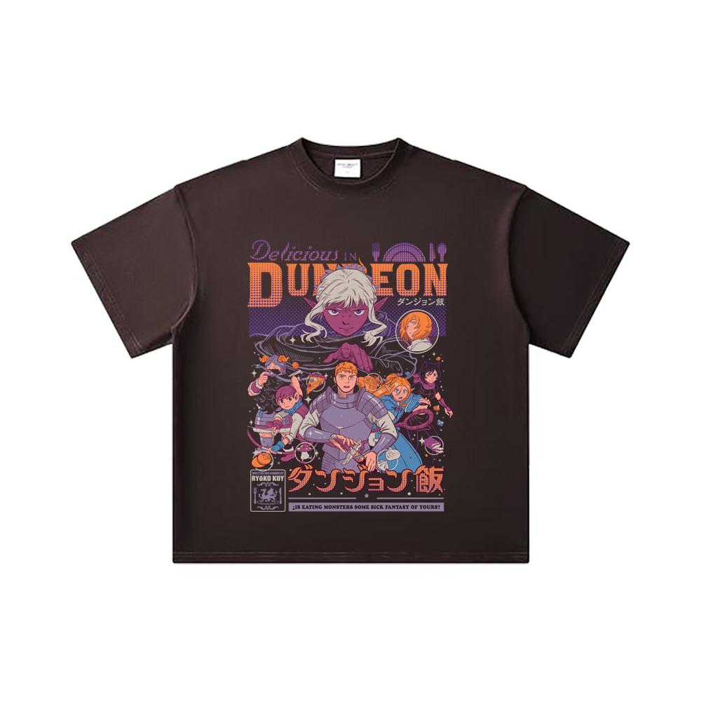 260 GSM Doppelgarn 32er Zählart 100% Baumwolle Delicious in Dungeon V2 Aufdruck Unisex Schweres Baumwoll-T-Shirt