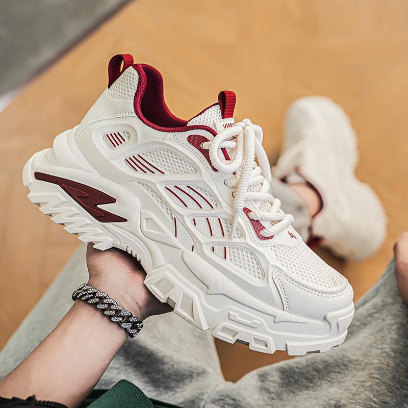 Schuhe Frühling neue Studenten Netz atmungsaktive Sport Freizeitschuhe Plateau Papa Schuhe