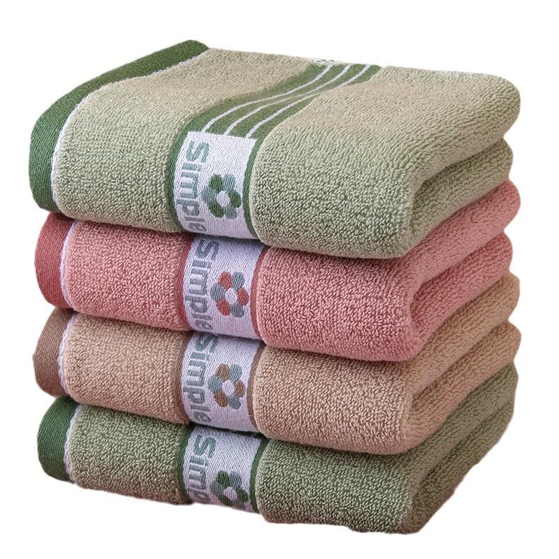 Pure Cotton Soft Absorbent Face Towels with Embroidered Logo - 14 Count Set
