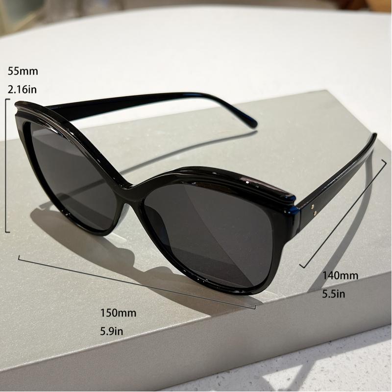 Stylish Large Cat Eye Fashion Sunglasses For Women & Men - Tortoiseshell Pattern Gradient Lens Durable Plastic Frame Eyewear