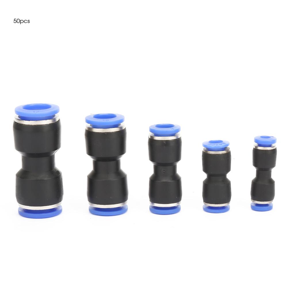 50Pcs PU 4 PU 6 PU 8 PU 10 PU 12 Plastic Straight Pneumatic Connector Air Quick Fittings