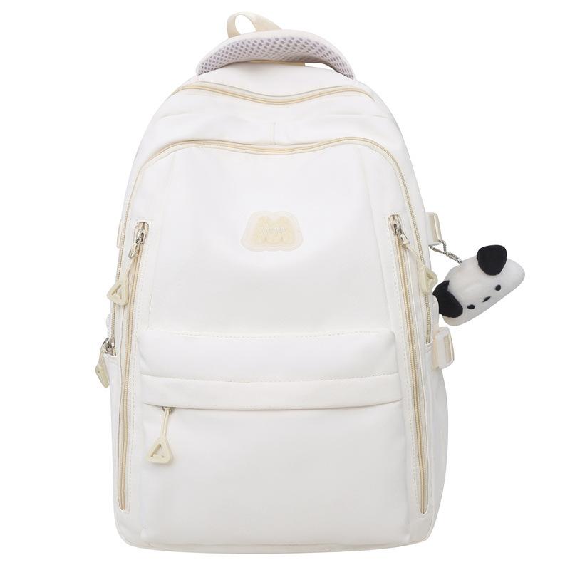 

Студенческий школьный женский рюкзак большой емкости, однотонный дорожный рюкзак для девочек белый