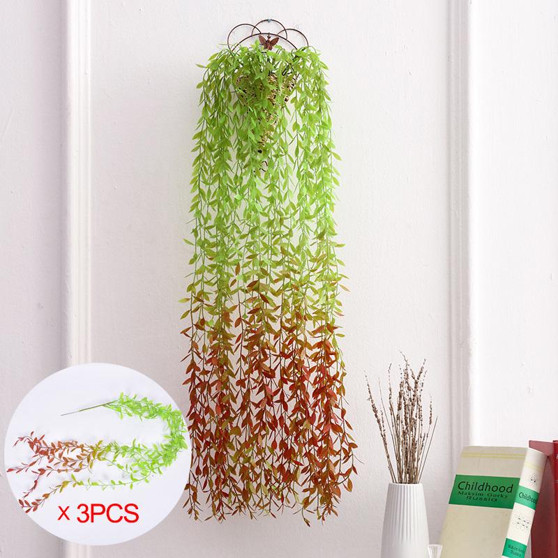 Artificial Persian Rattan Fake Hanging Boston Fern Plants Greenery Plastic Vine Wall Backdrop Wedding Party Home Garden Decor