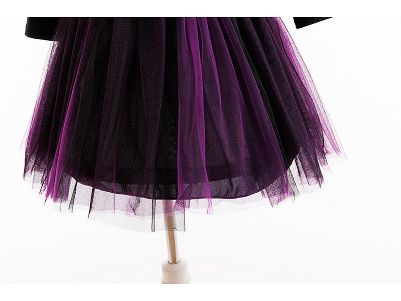 Halloween Girls Witch Princess Mesh Skirt Dress