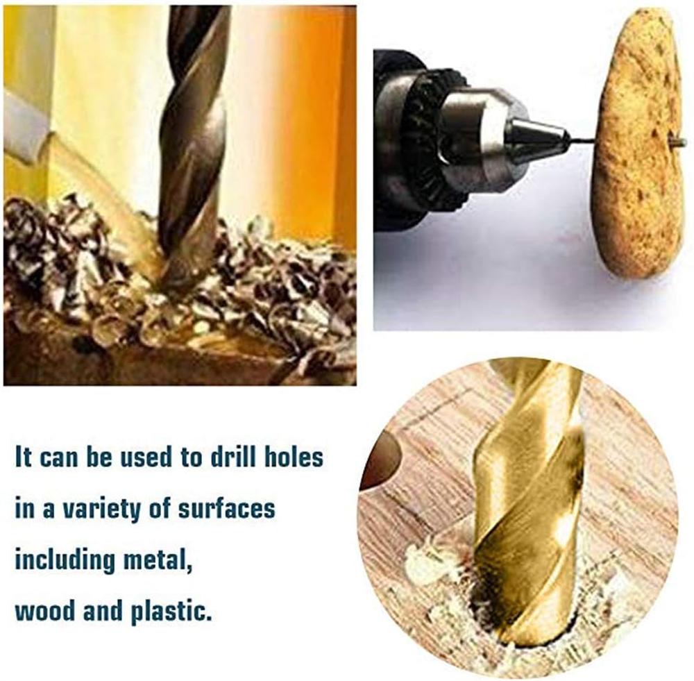 50PCS Twist Drill Bit Set 1/1.5/2/2.5/3mm High Steel Titanium Coated Drill Bits Set Tool For Woodworking