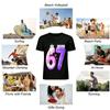 Fun Dessert Style Number 67 Print Casual T-shirts For Adults Kids Pure Cotton T-shirt