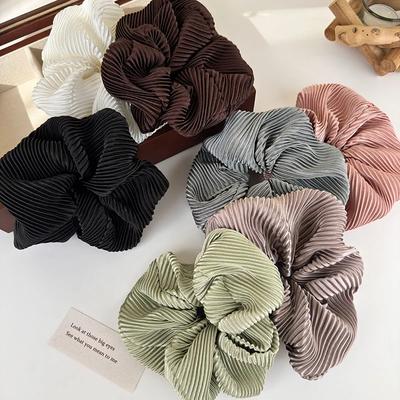Korean Style Large Scrunchies Solid Color Elastic Hair Bands Women Hair Rope Ties Ponytail Holder Rubber Bands Hair Accessories