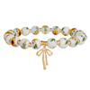 Chinese Style Blue And White Porcelain Bead Bracelet With Butterfly Pendant Handmade For Gift Travel Souvenir