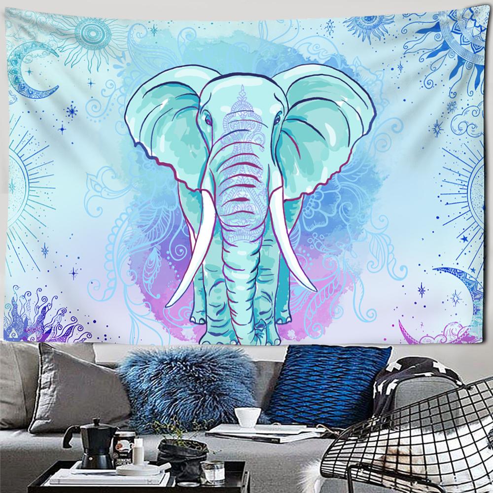 Exotic Bohemian Elephant Tapestry Boho Mandala Tapestry Tribal Ethnic Elephant Wall Tapestry for Bedroom Living Room Dorm Decor