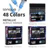 12/24/48 Farben LanGuo Doppelspitzen Acrylfarbmarker Set für Anfänger Professionelle Künstler Zeichenstifte Studentenschulbedarf