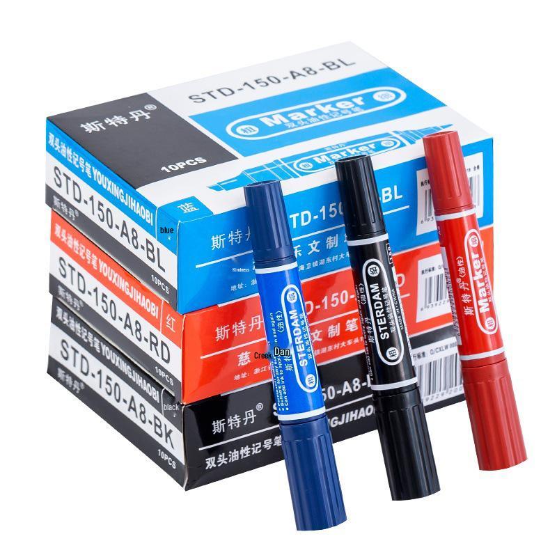 Sitedan 150-A8 Black Double-Head Large Oil-Based Marker Pen