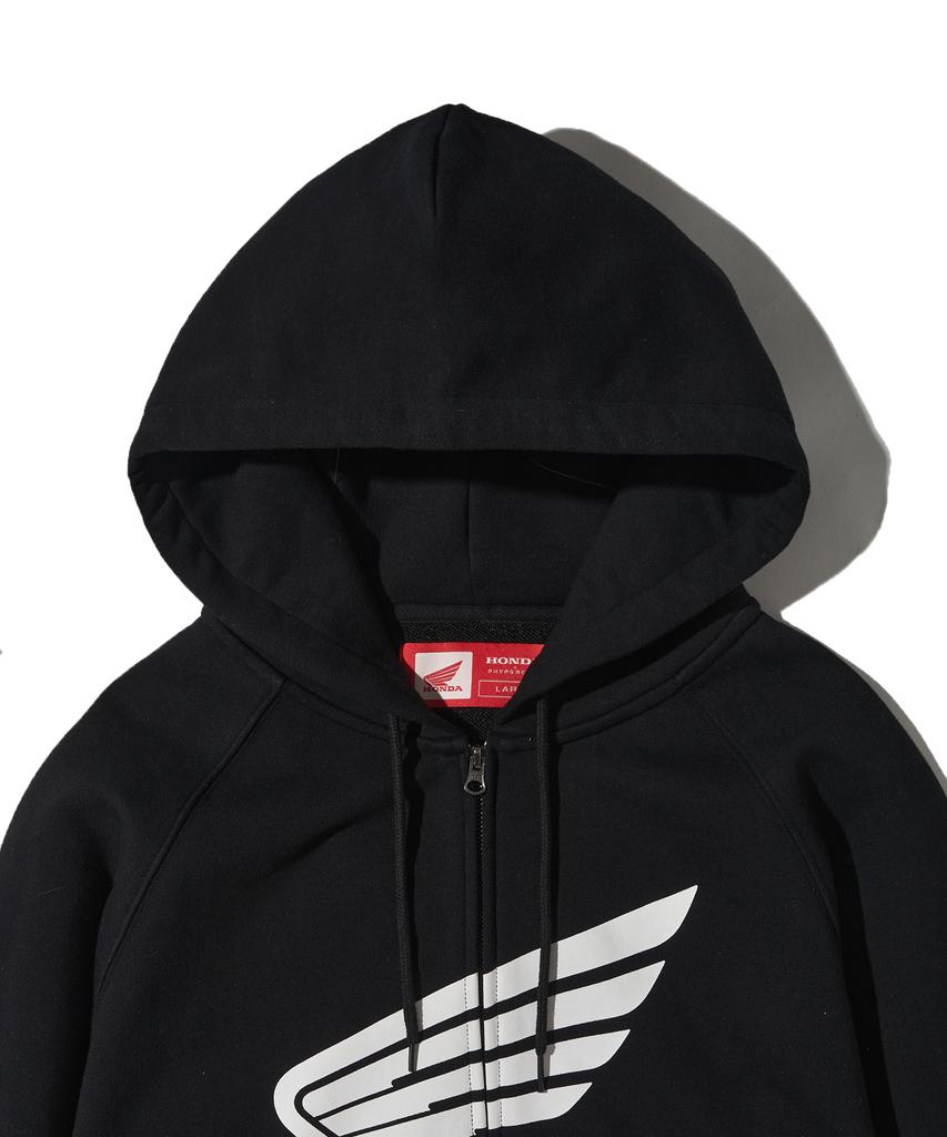 Felpa con cappuccio e zip Phyps Motorcycle Honda Racing Logo_Nera