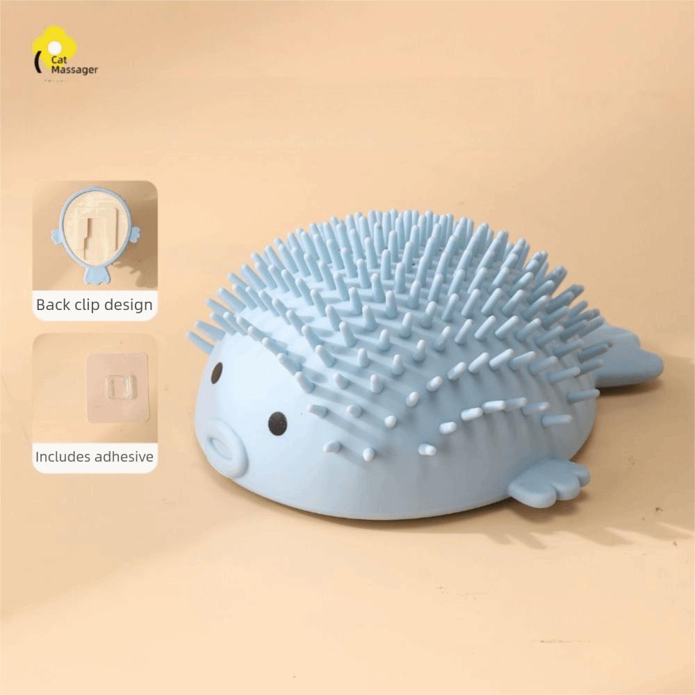 Wall-Mounted Wall Cat Self-Groomer Globefish Shape Cat Massage Brush Living Room