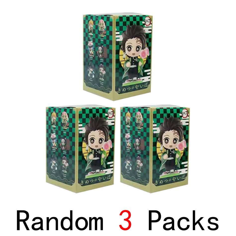 Anime Demon Slayer 6Pcs/Set Small Figure Boxed Character Multiple Combination Sets Cute Anime Toy Gift Collection Decoration PVC
