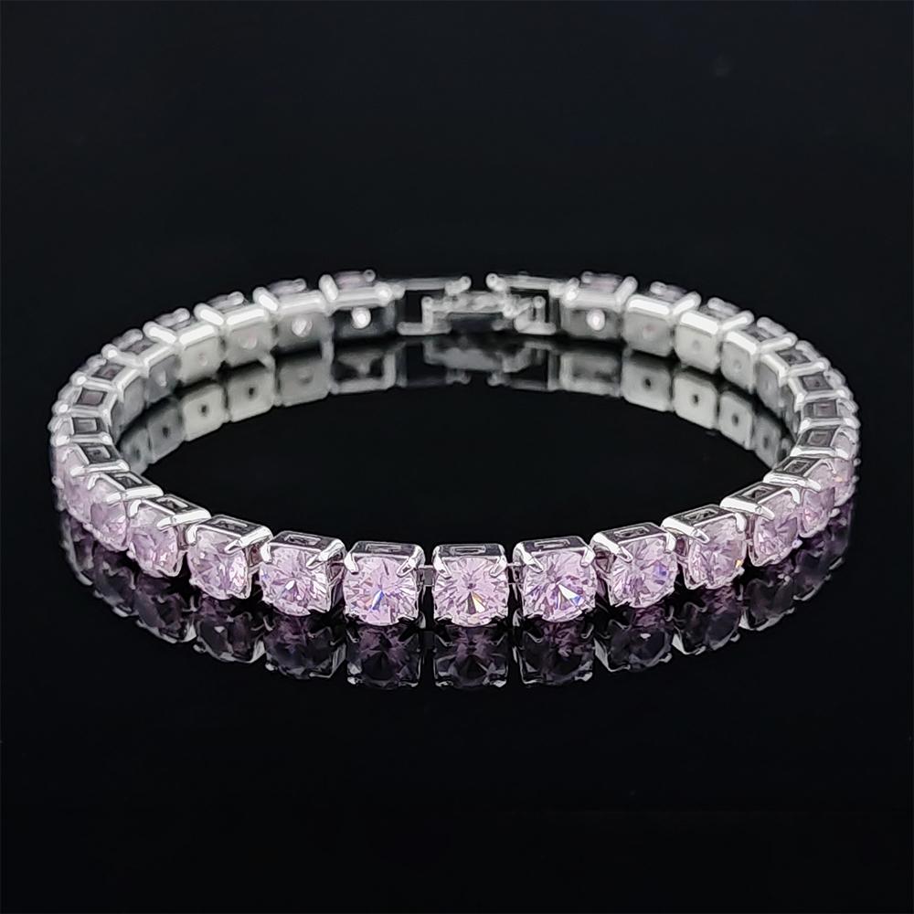 2026 Nuovo Arrivo Lusso Rotondo Colore Rosa su Mano Bracciale Bangle per Donne Regalo Anniversario Gioielli S5787