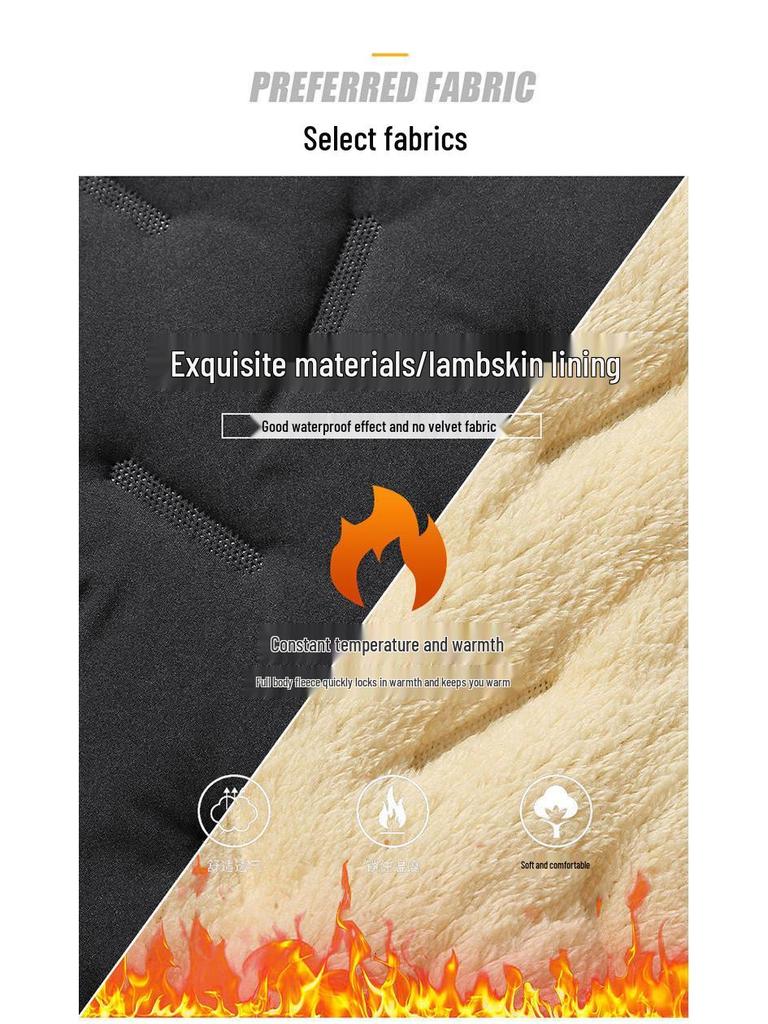 Men's Youth Lambskin Cotton Winter Coat - Thick, Warm, Velvet-Lined, Loose Fit