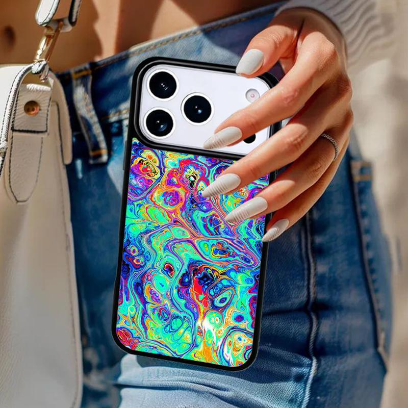 Hippie Trippy Psychedelic Message Abstract Phone Case For iPhone 17 Air 14 15 13 12 Max Cover For Apple 16 16e 11 Pro Max Plus iPhone 15pro max