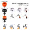 Garden Hose Connector and Accessories Set - Outside Faucet to Hose Adapter, 3/4" and 1/2" Dual Male Connectors