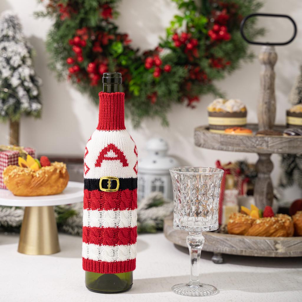 

And Festive Elegant Knitted Letter Wine Bottle Sleeve For Holiday Decor And Gifts Knit Bottle A