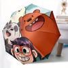 We Bare Bears Friends Automatic Folding Umbrella, Self-Opening/ Closing, Durable Windproof Travel Umbrella for Outdoor Adventures A0826021