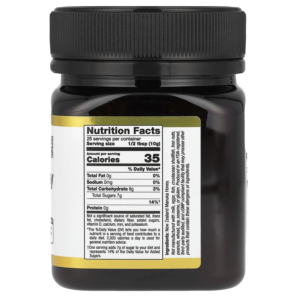 California Gold Nutrition Superfoods, Manuka Honey, Monofloral, MGO 263+, 8.8 Oz (250 G)