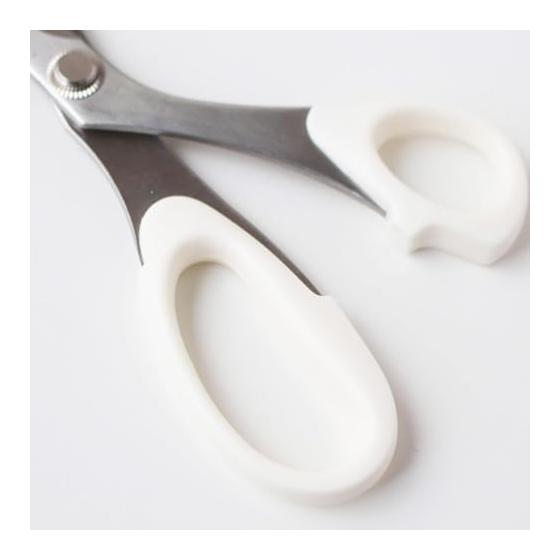 Misasa Right-handed Stainless Steel Cutting Scissors 20cm White with Cap 1 Piece MIS8161
