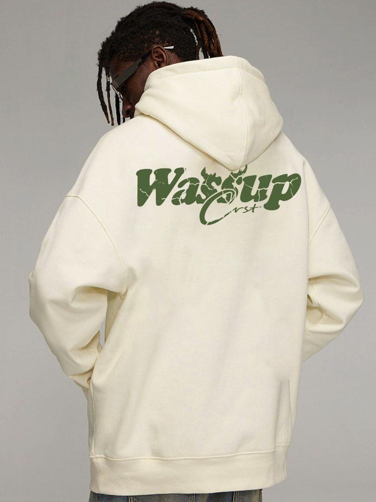 WASSUP RST Национальный Стиль Демон Разлома Худи Мужское и Женское Осень Зима Плюс Бархат Свободный Тяжелый Хлопок Для Пар S