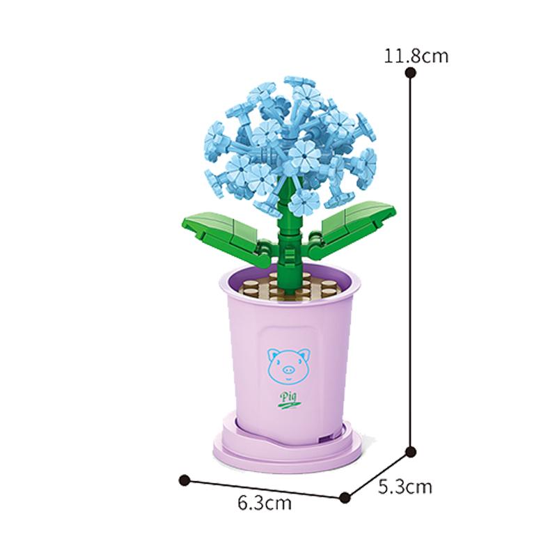 Girls Series Flowers Roses Bouquet Building Blocks Potted Plant Model  Valentine Gift Art Floral Arranges DIY Creative Sets