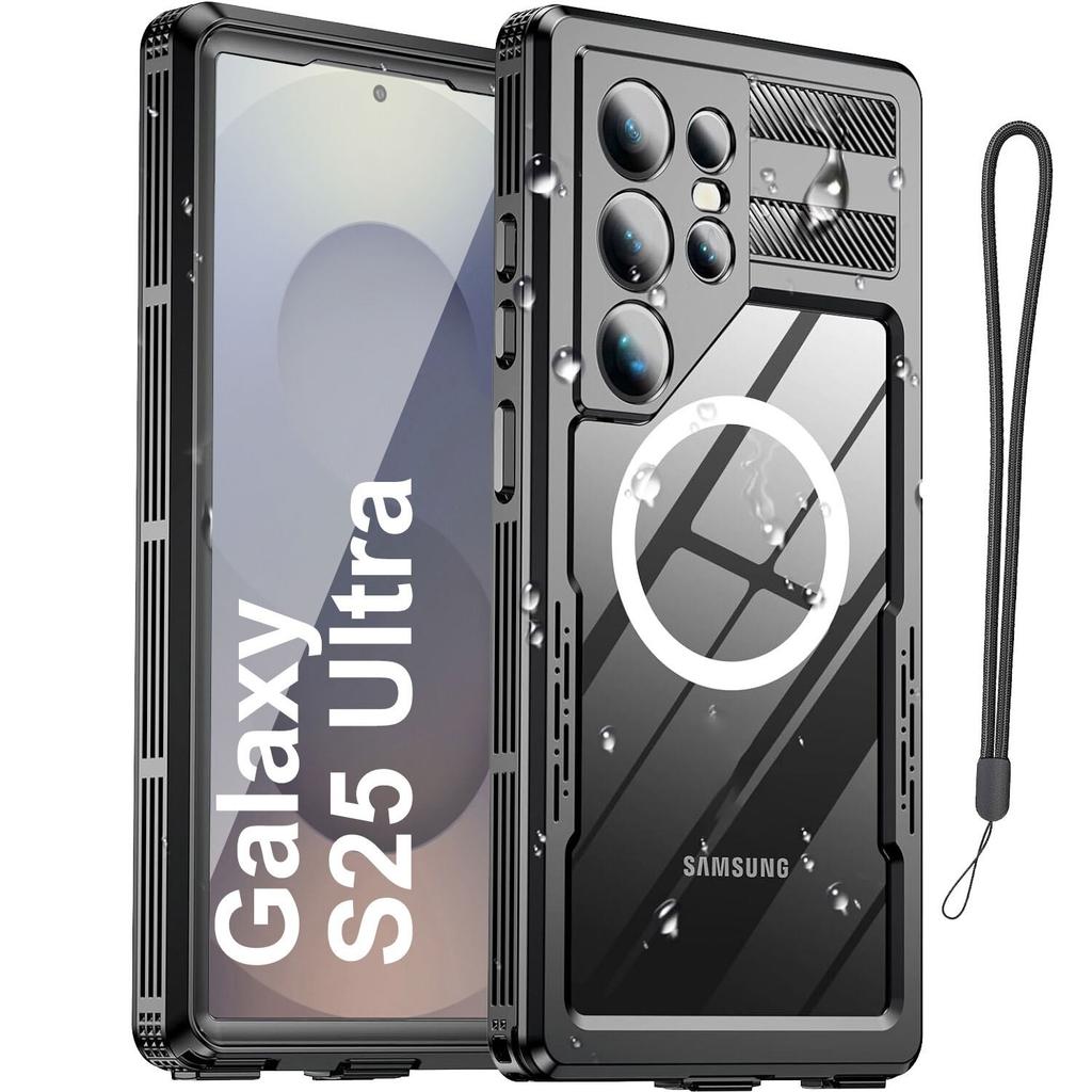 For Samsung S24 S25 Plus S26 Ultra IP68 Waterproof Clear Phone Case Underwater Diving Swim Shell Screen Protect Magnetic Cover