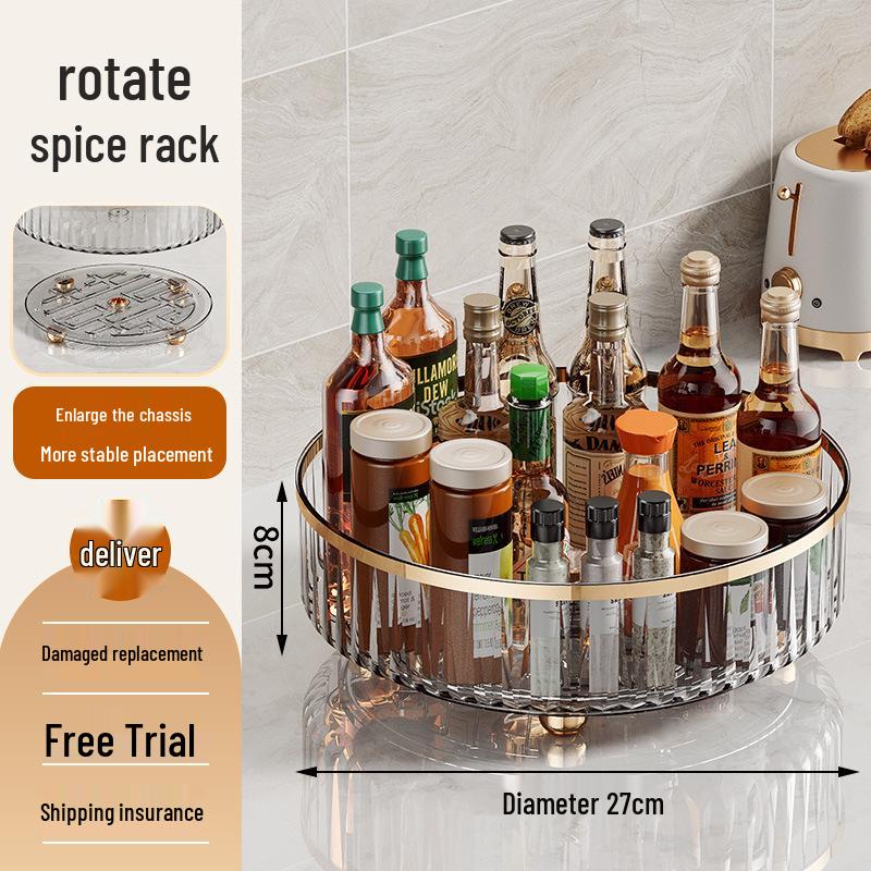 Multifunctional Rotating Kitchen Rack & Makeup Organizer