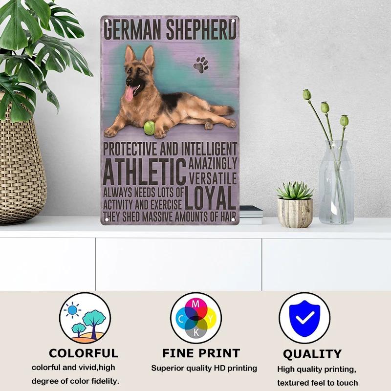 Blechschilder im Vintage-Stil mit Hunden, dekoratives Schild, Retro-Metallplatte für Zuhause, Wohnzimmer, Männerhöhle, Café, Bauernhof, Retro-Poster, Wandkunst-Dekor