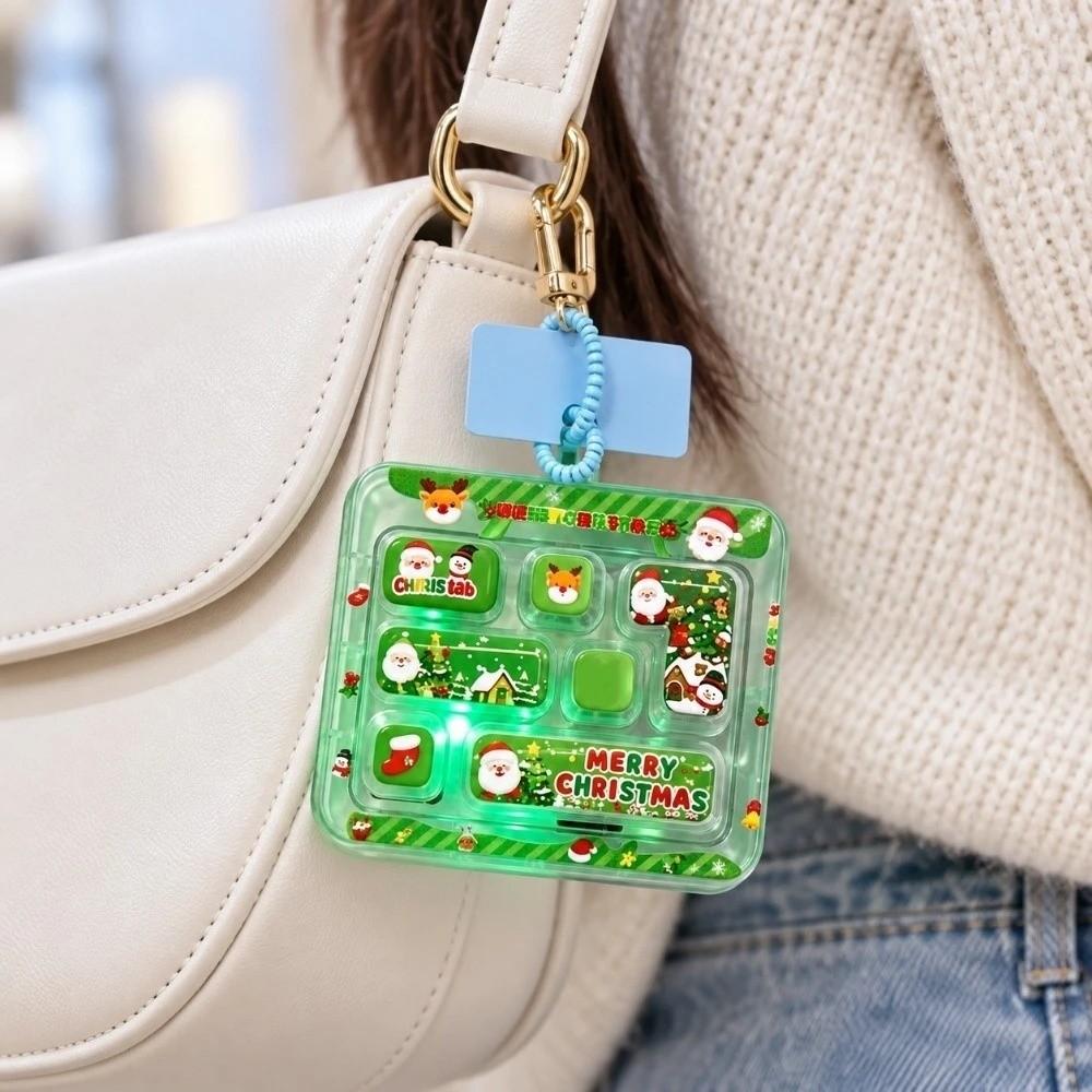 Transparent Dual-Tone Mini Keyboard Pendant 17-Key Keyboard Keychain Desktop Decoration