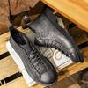 2025 autumn and winter British retro Martin boots men's round head lace-up soft sole medium help tooling leather boots genuine leather short boots men