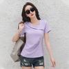 Summer New Style Women's V-neck Design Fashionable Fitted Halter Sleeve Slim-fit Figure-hugging Short-sleeved T-shirt for Elegant Tops