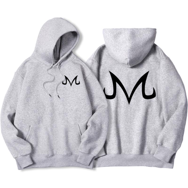 Japan Anime Letter M Logo Printed Hoody Mens Casual Streetpullover Casual Oversized Sweatshirt Fleece Pocket Warm Clothes Men'S