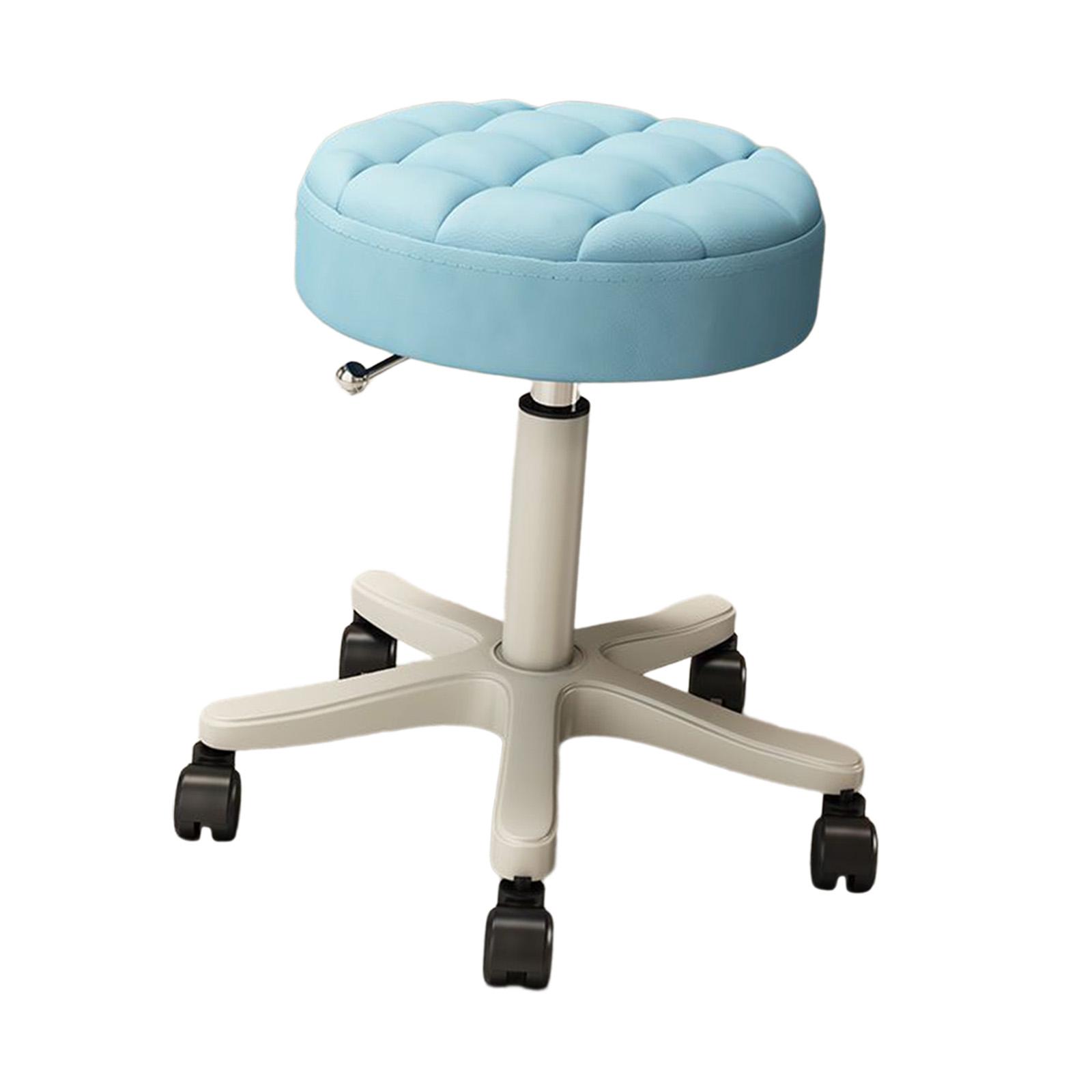

Поворотний салонний табурет Heavy Duty Lash Chair 35~45cm Adjust Multipurpose Drafting Bar табурет з колесами для перукарні, домашньої роботи синій