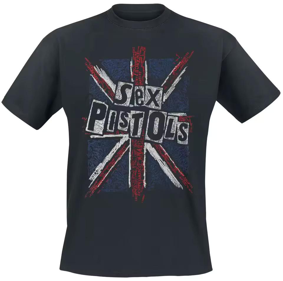Sex Pistols Union Jack Print Cotton T-shirt Men Women Punk Band Unisex Tee