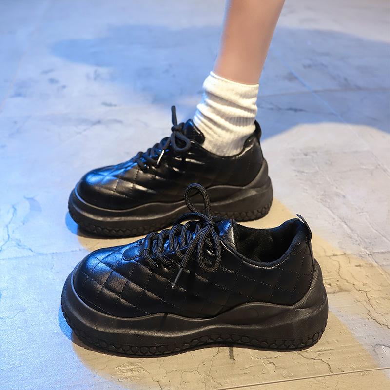 

Низкие зимние ботинки, женская зимняя обувь, флисовая подкладка, осень и зима, новые туфли из толстого хлопка без застежек, водонепроницаемые нескользящие ботинки для хлеба 35